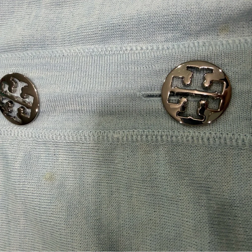 Tory Burch Light Mint Green Button-Front Cardigan